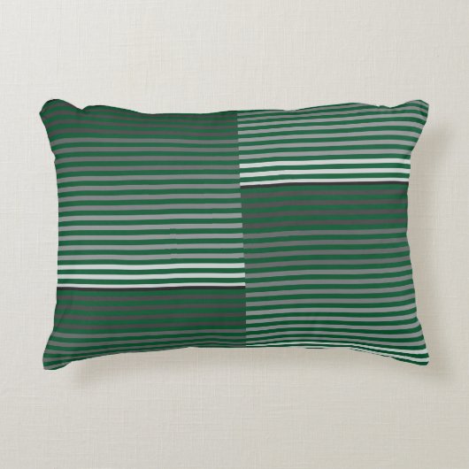 Green, Gray, Black, White Stripes アクセントクッション (正面)
