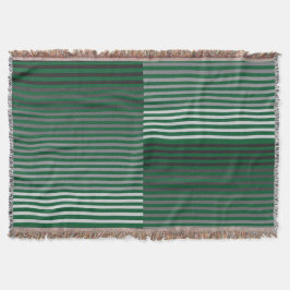 Green, Gray, Black, White Stripes スローブランケット