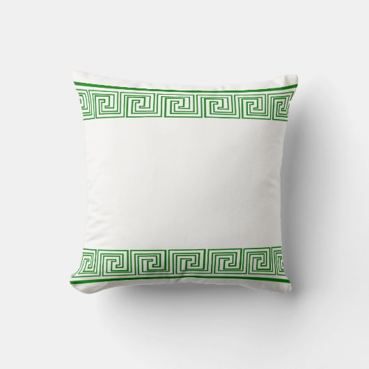 Green Grecian Frieze Pattern クッション (正面)