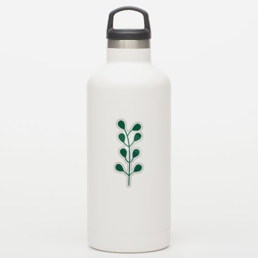 Green Greenery Branch Cutom Cut Transparent シール (ウォーターボトル)