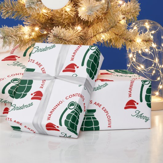 Green Grenade Christmas Wrapping Paper ラッピングペーパー (クリスマス)