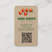 Green Grocery Business Card – Watercolor Tomato  名刺 (裏面)
