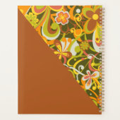 Green Groovy 60s 70s Floral Swirls II Notebook プランナー手帳 (裏面)