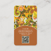 Green Groovy 60s 70s Floral Swirls Vers II 名刺 (裏面)