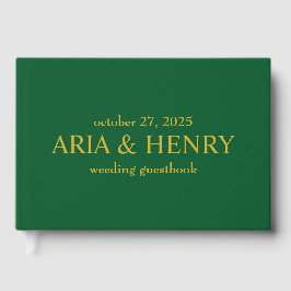 Green Guestbook • Modern Wedding Guest Book • Trad ゲストブック