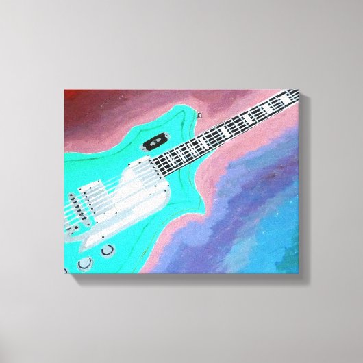 Green Guitar Canvas Print キャンバスプリント (正面)