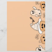 Green Halloween Pumpkin & Ghost Pattern Scrapbook  (裏面)