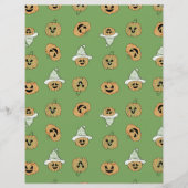 Green Halloween Pumpkin & Ghost Pattern Scrapbook  (正面)
