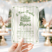 Green Hand Drawn A New Chapter Begins Baby Shower 招待状
