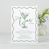 green Hand Drawn A Tini Bit Older 30’s Birthday  I 招待状 (スタンド正面)