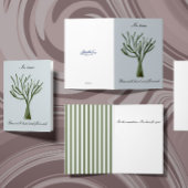 Green hand drawn bare tree heartfelt カード