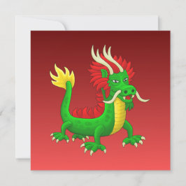 Green Hand Drawn Chinese Dragon シーズンカード