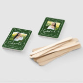 Green Hand Drawn Doodle Style Graduation 2 Photo ハンドファン (組立なし)