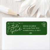 Green Hand Drawn Doodle Style Graduation Address ラベル (インサイチュ)