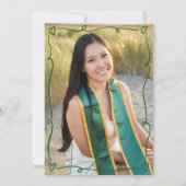 Green Hand Drawn Doodles Photo Graduation Party 招待状 (裏面)