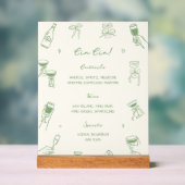 Green Hand Drawn Italian Wedding Cin Cin Bar アクリルサイン (ニュートラル)
