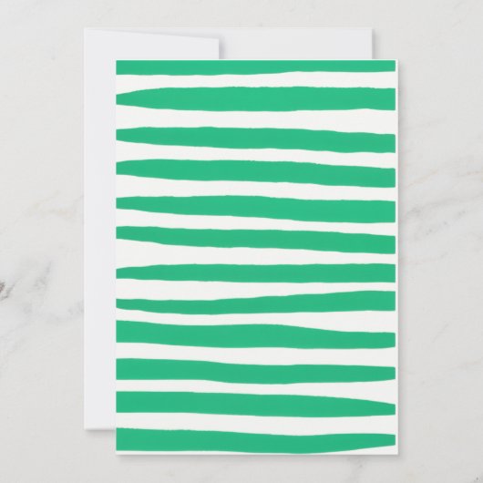Green Hand Written Pinstripe Whimsical Wedding 招待状 (裏面)