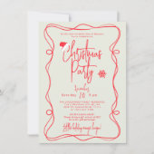 Green Handwritten Christmas Party Invitation 招待状 (正面)