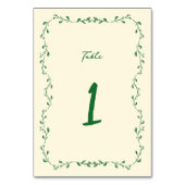 Green Handwritten Wedding テーブルナンバー (裏面)