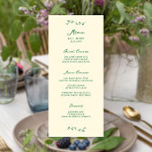 Green Handwritten Wedding Menu メニュー