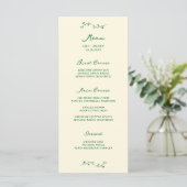 Green Handwritten Wedding Menu メニュー (スタンド正面)