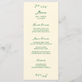 Green Handwritten Wedding Menu メニュー (正面)