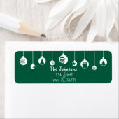 Green Hanging Ornament Return Address Label ラベル (インサイチュ)