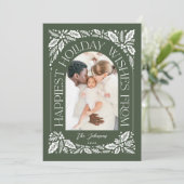 Green Happiest Wishes Arch Berry 3フォトコラージュ シーズンカード (スタンド正面)