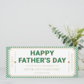 Green Happy Father's Day Gift Voucher Card 招待状 (スタンド正面)