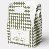 Green Harlequin Checkered Bridesmaid Proposal Box フェイバーボックス (見開き)