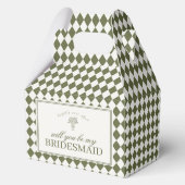 Green Harlequin Checkered Bridesmaid Proposal Box フェイバーボックス (裏面)