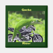 Green Hawaiian Gecko Rider マグネット (正面)