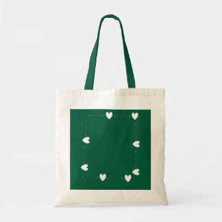 Green Heart Frame Tote Bag – Minimal Love Style トートバッグ