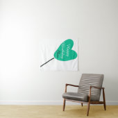 Green heart happy birthday white black balloon kid タペストリー (インサイチュ(横))