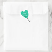 Green heart happy birthday white black balloon kid ラウンドシール (バッグ)