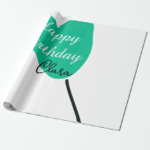 Green heart happy birthday white black balloon kid ラッピングペーパー (アンロールド)