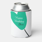 Green heart happy birthday white black balloon kid 缶クーラー (缶裏面)