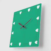 Green Heart Wall Clock – Minimal Aesthetic Home  スクエア壁時計 (傾斜)