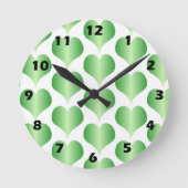 Green Hearts Design ラウンド壁時計 (正面)
