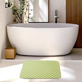 Green Herringbone Pattern Bath Mat バスマット