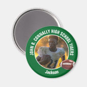 Green High School Football Player Photo マグネット (正面/裏面)