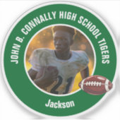 Green High School Football Player Photo Laptop シール (正面)