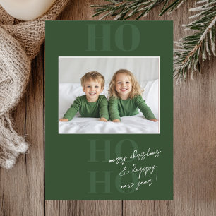 Green Ho Hoと写真クリスマス 招待状