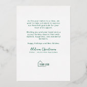 Green Home for the Holidays Realtor Christmas Gold 箔シーズンカード (裏面)