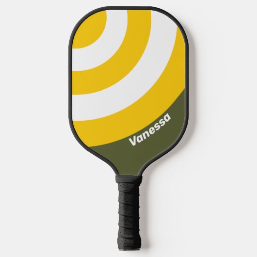 Green Honey Nostalgic Circle Stripe with Name ピックルボールラケット (正面)