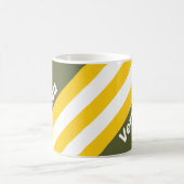 Green Honey Nostalgic Stripes with Name コーヒーマグカップ (中央)
