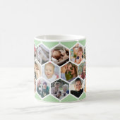 Green Honeycomb Photo Collage 20 Picture コーヒーマグカップ (中央)