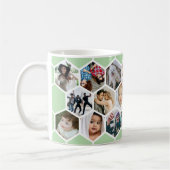 Green Honeycomb Photo Collage 20 Picture コーヒーマグカップ (左)