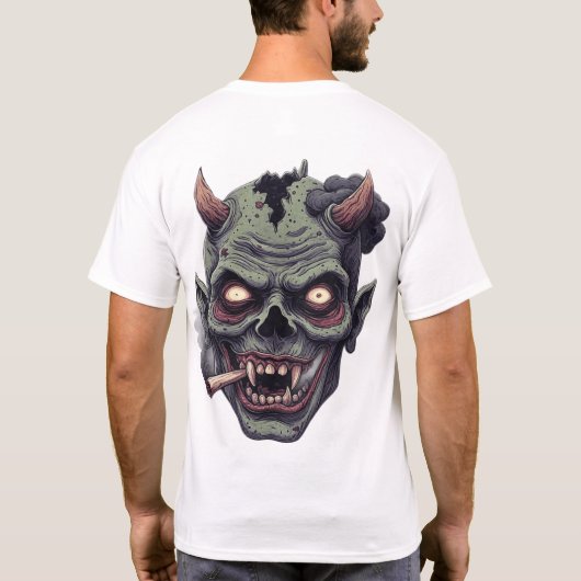 Green Horned Monster Graphi Tシャツ (裏面)