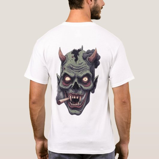 Green Horned Monster Graphi Tシャツ (裏面)